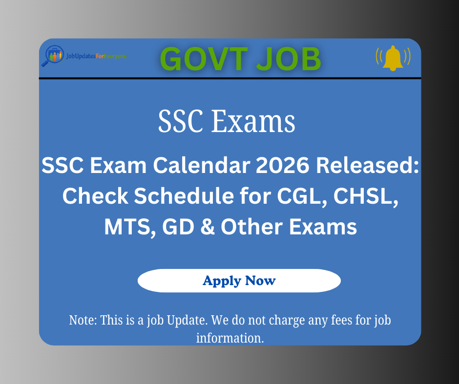 SSC Exam Calendar 2026