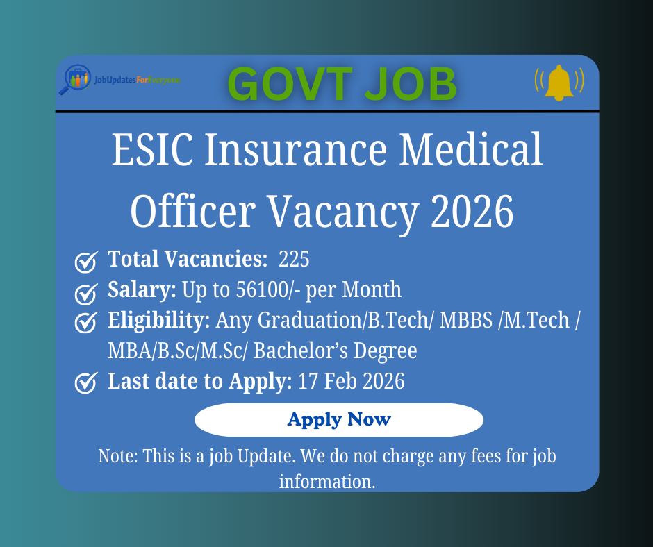 ESIC Insurance Medical Officer Recruitment 2026