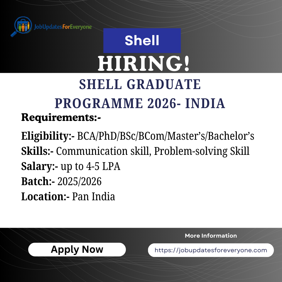 Shell Graduate Programme 2026 – India | Apply Online
