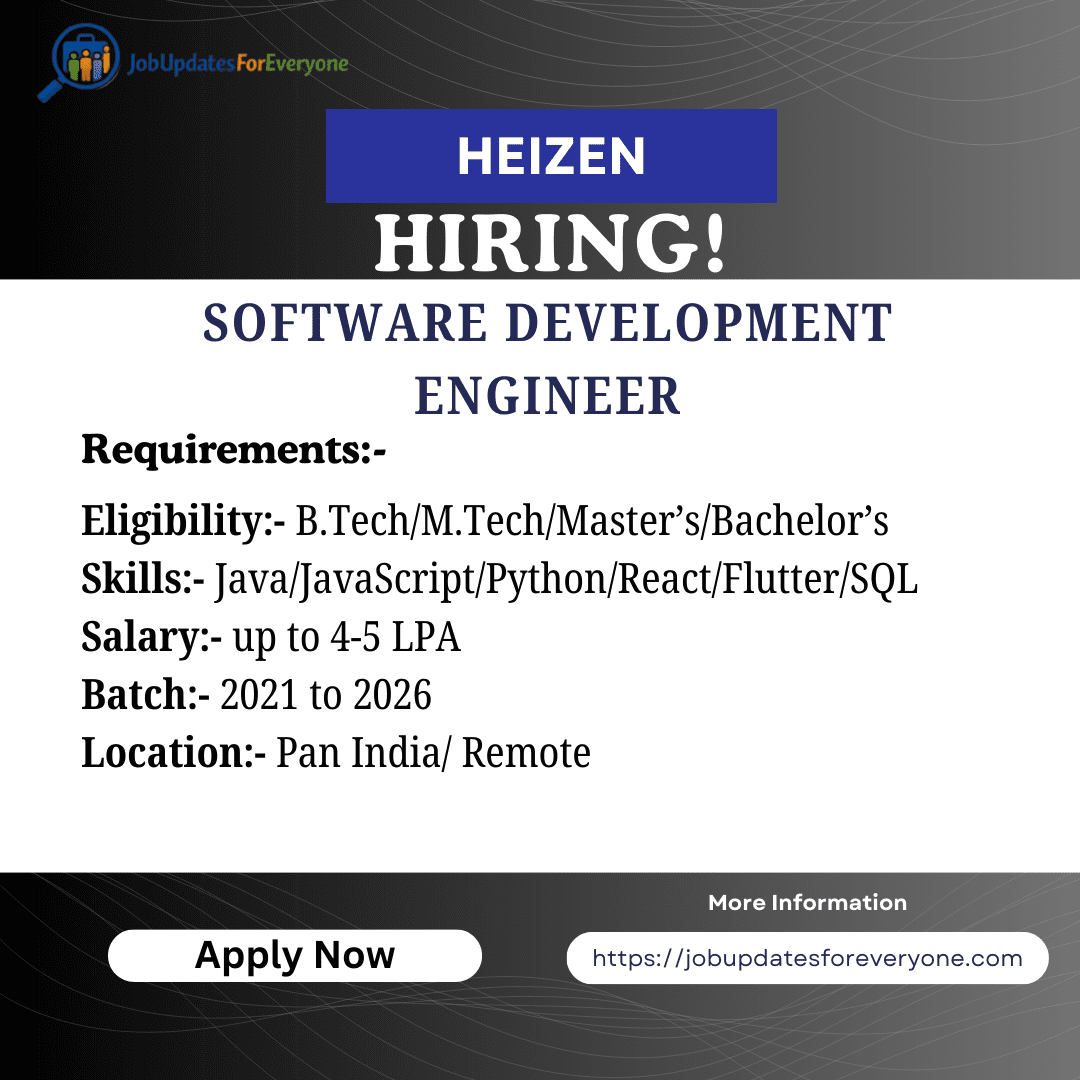 Software Development Engineer Intern at Heizen