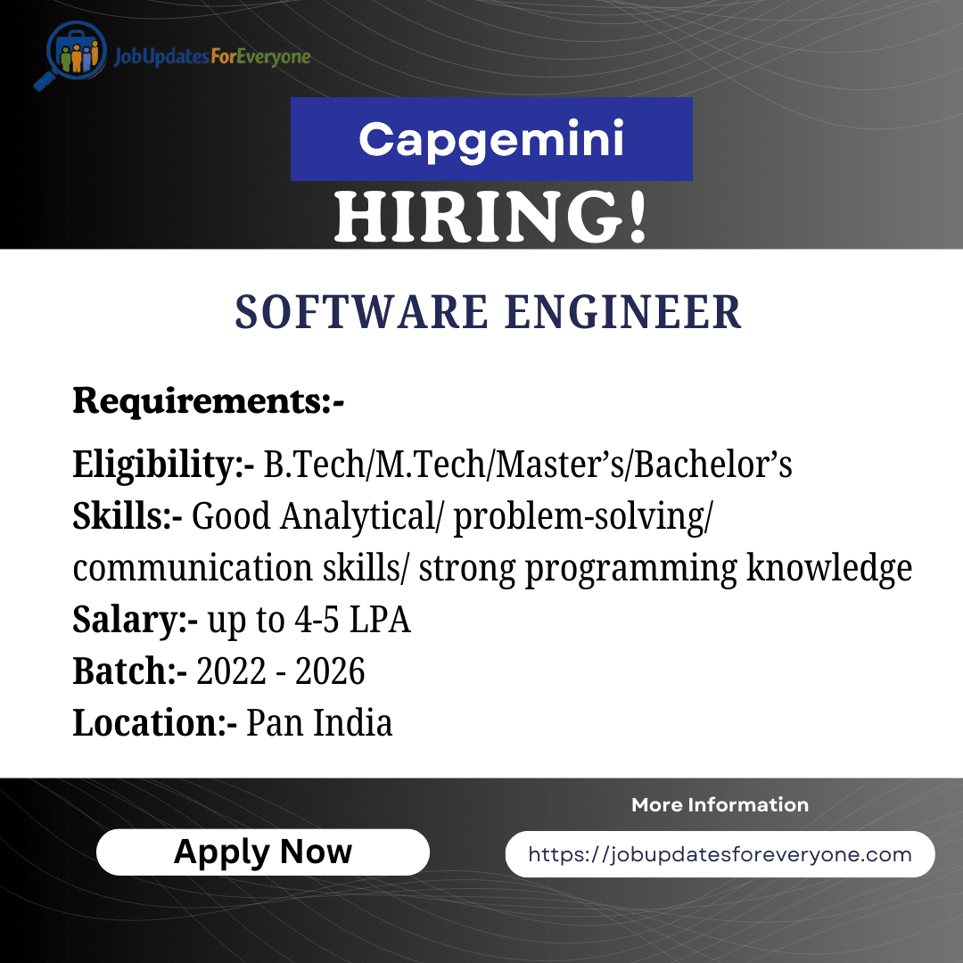 Capgemini Technical Graduate – Exceller Program 2026