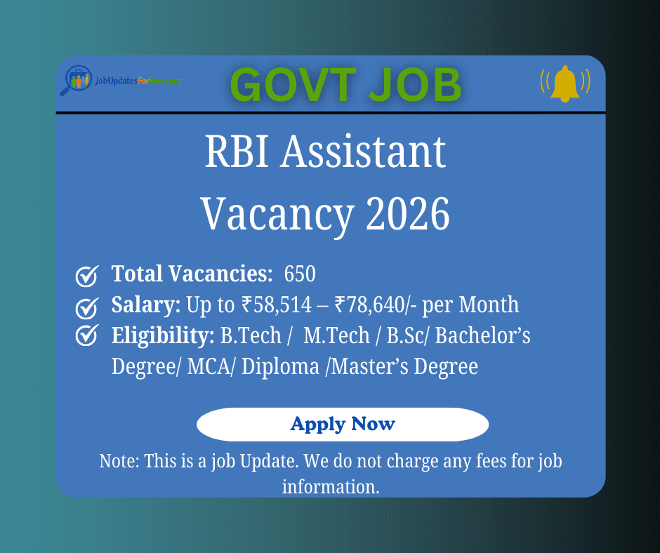 RBI Assistant Recruitment 2026 – 650 Posts