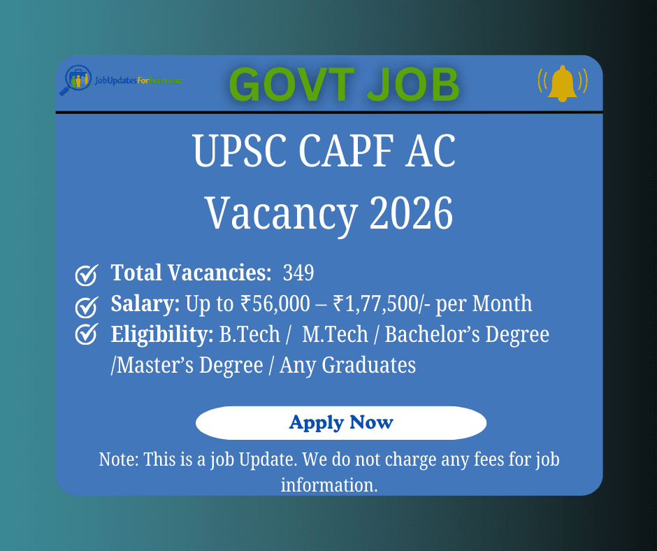 UPSC CAPF AC Hiring 2026