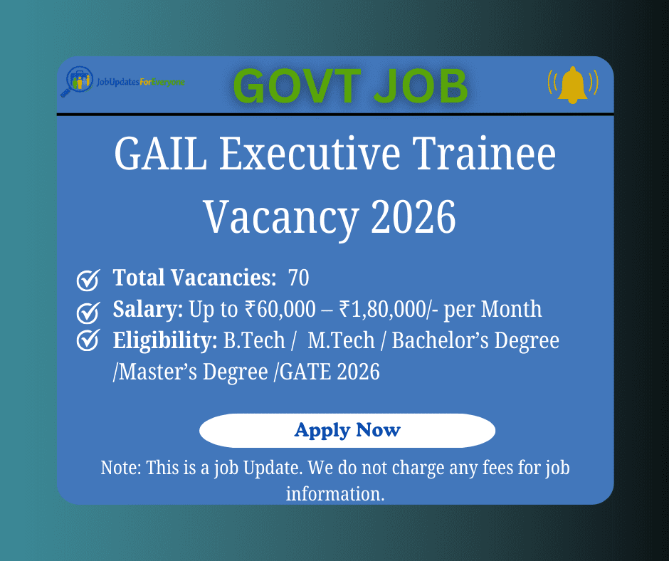 GAIL Limited Executive Trainee Hiring 2026