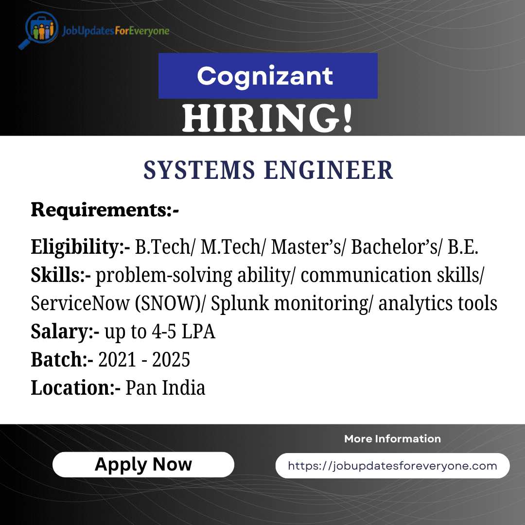 Systems Engineer 2 role at Cognizant