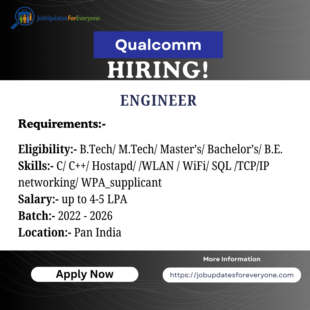 Qualcomm – Engineer Recruitment 2026