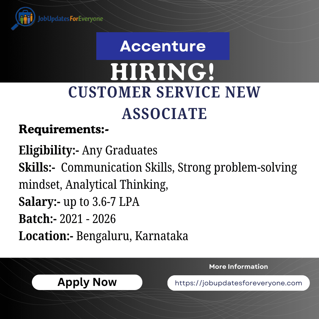 Accenture Customer Service New Associate 2026