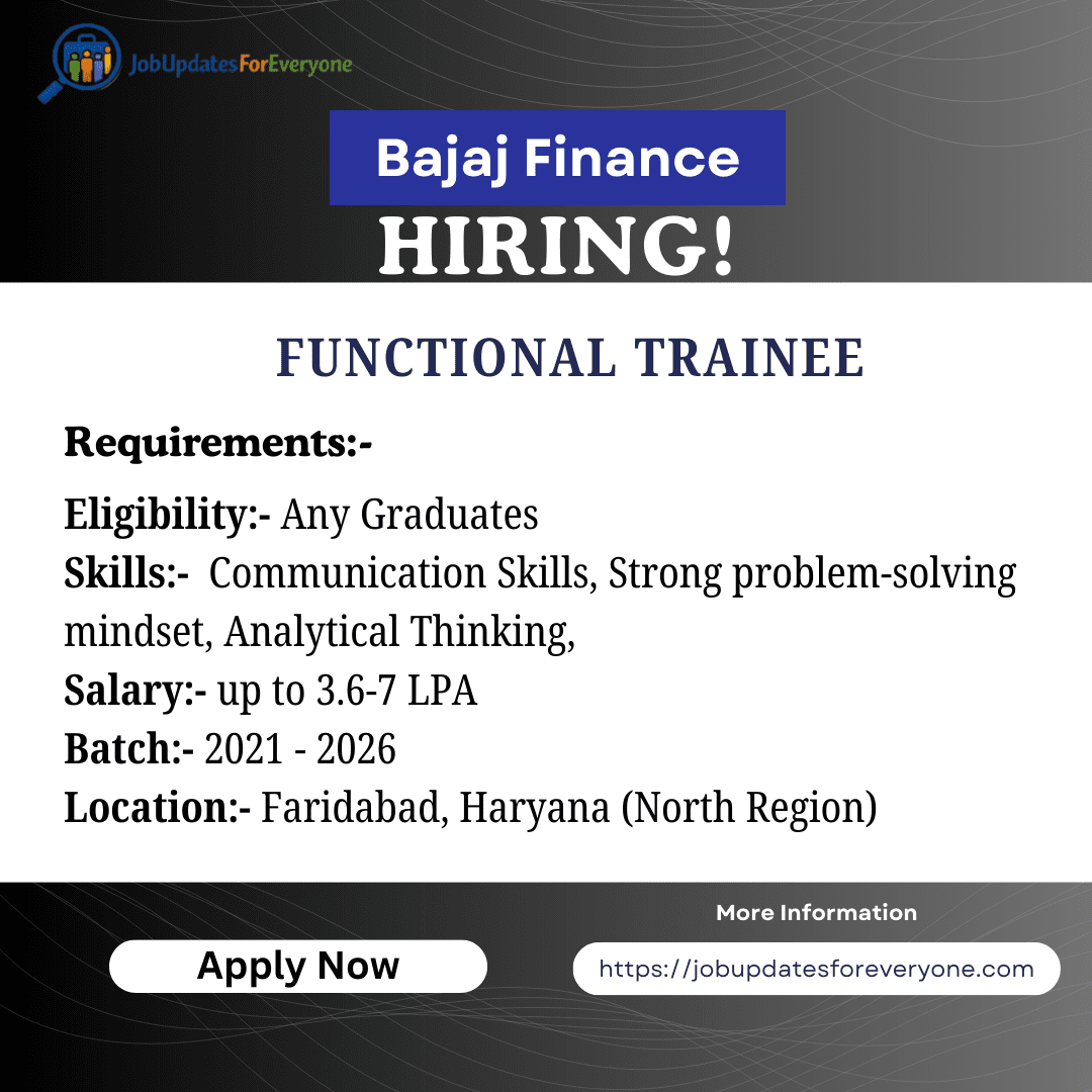 Bajaj Finance Functional Trainee 2026