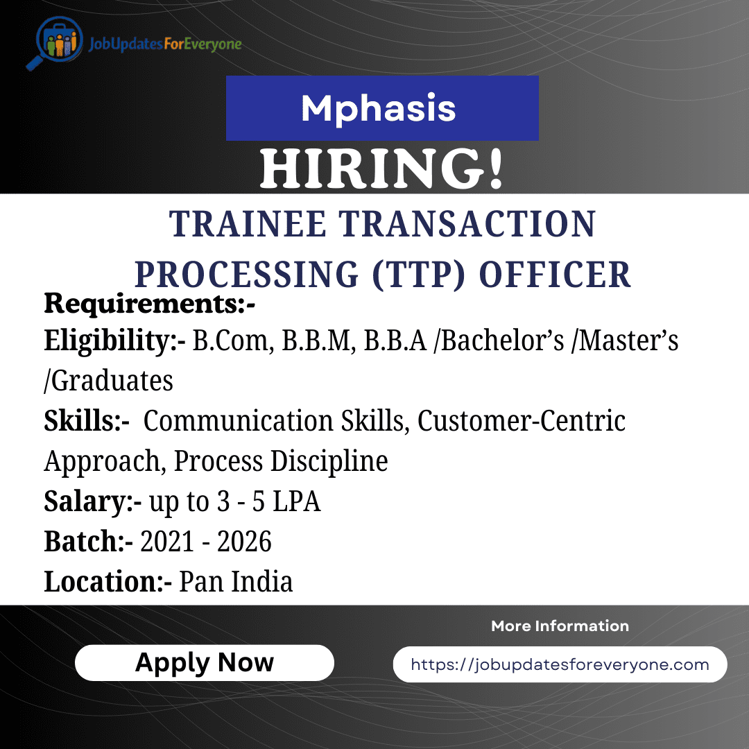 Mphasis TTP Officer 2026
