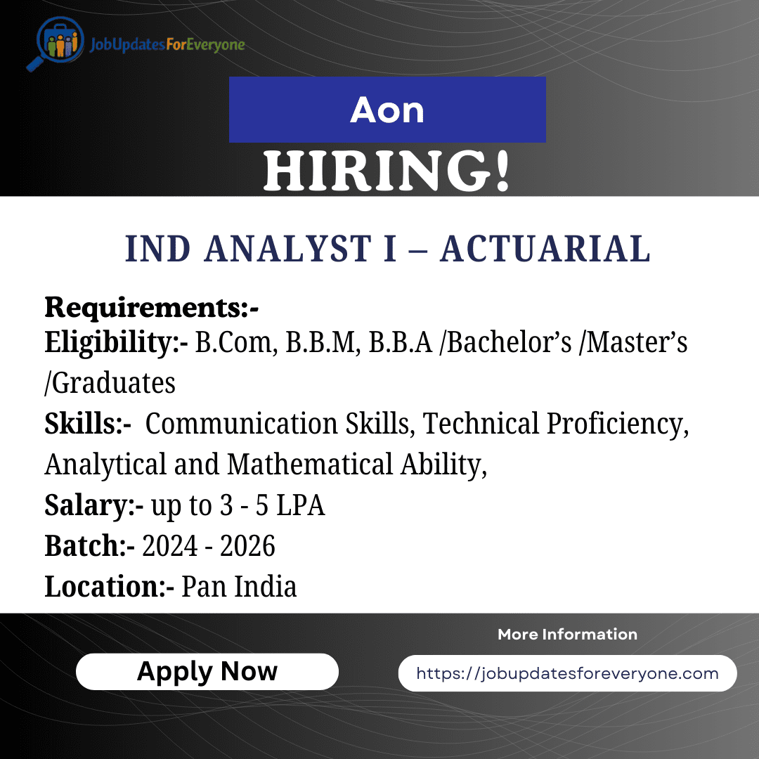 Aon IND Analyst I – Actuarial 2026