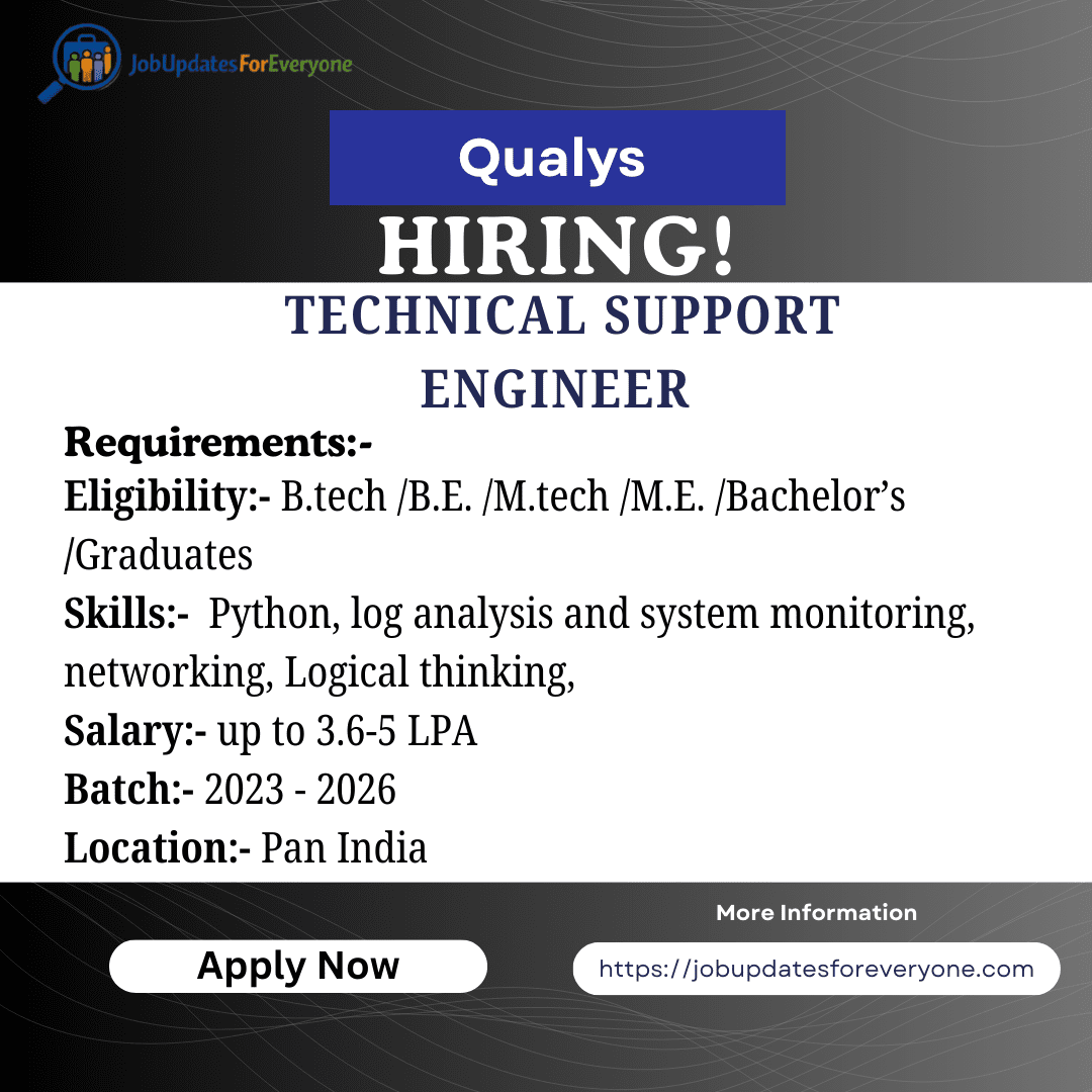 Qualys Technical Support Engineer 2026