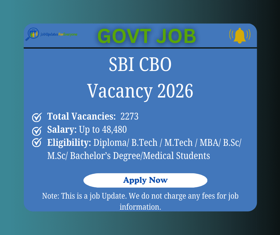 SBI Circle Based Officer Recruitment 2026