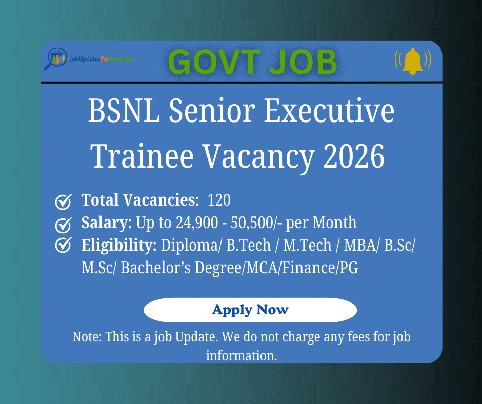 Bharat Sanchar Nigam Limited SET Recruitment 2026