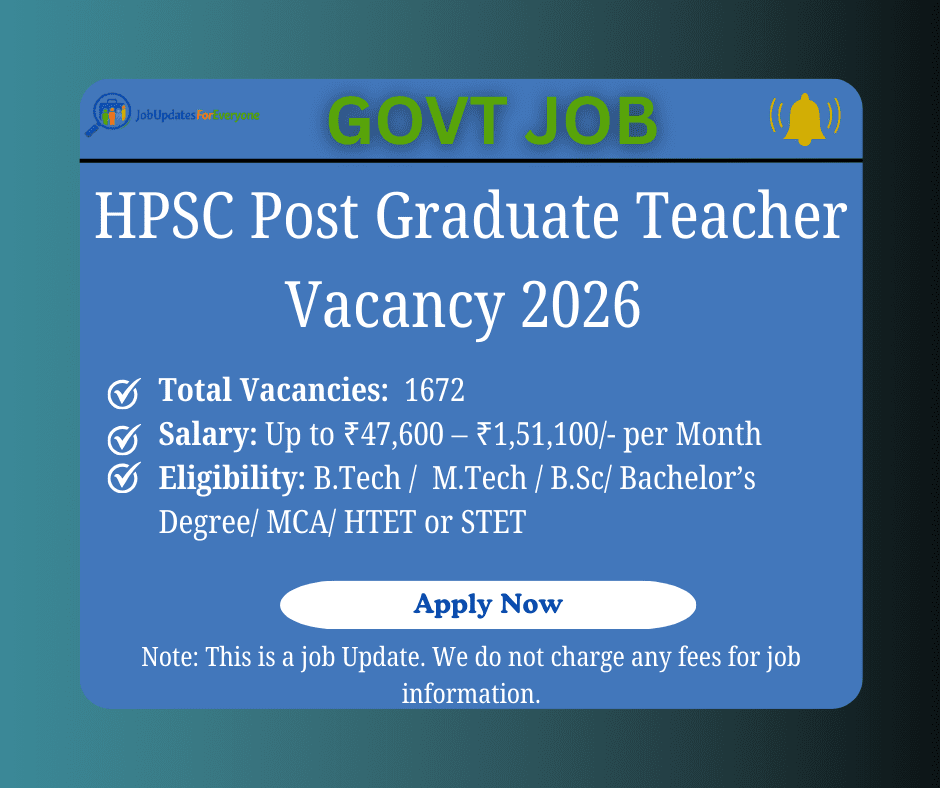 HPSC Post Graduate Teacher Recruitment 2026