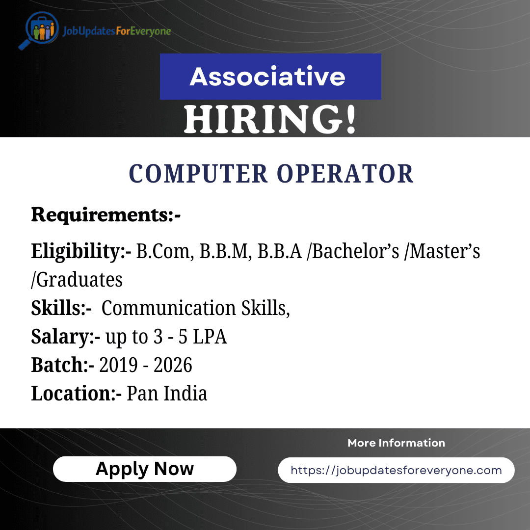 Associative Computer Operator 2026