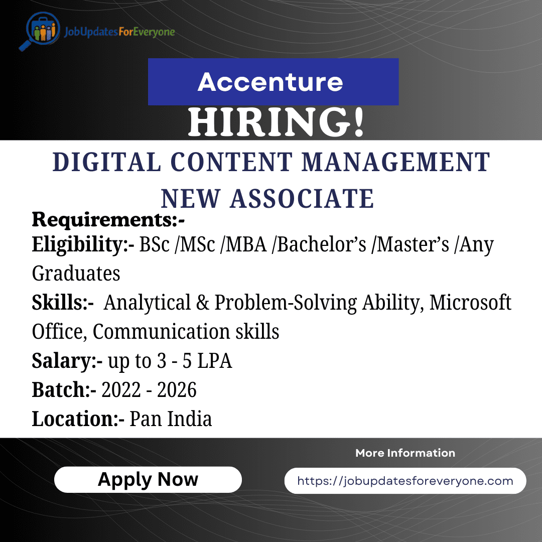 Accenture DCM New Associate Job 2026