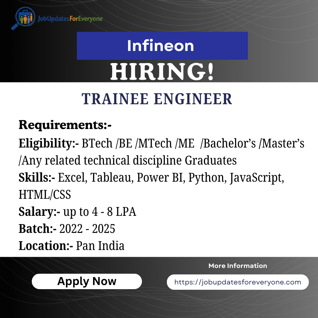 Infineon Trainee Engineer Hiring 2026