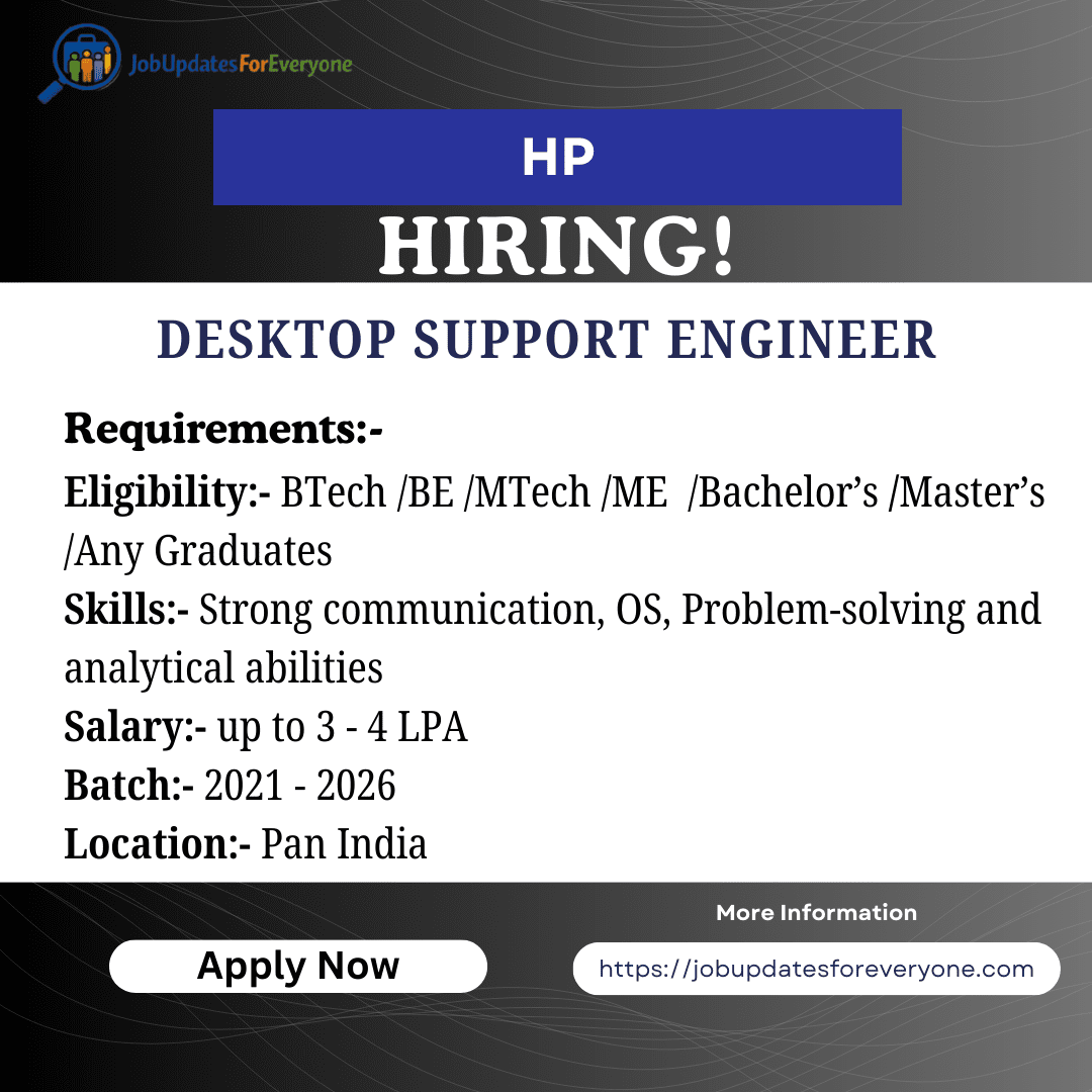 HP Desktop Support Engineer 2026