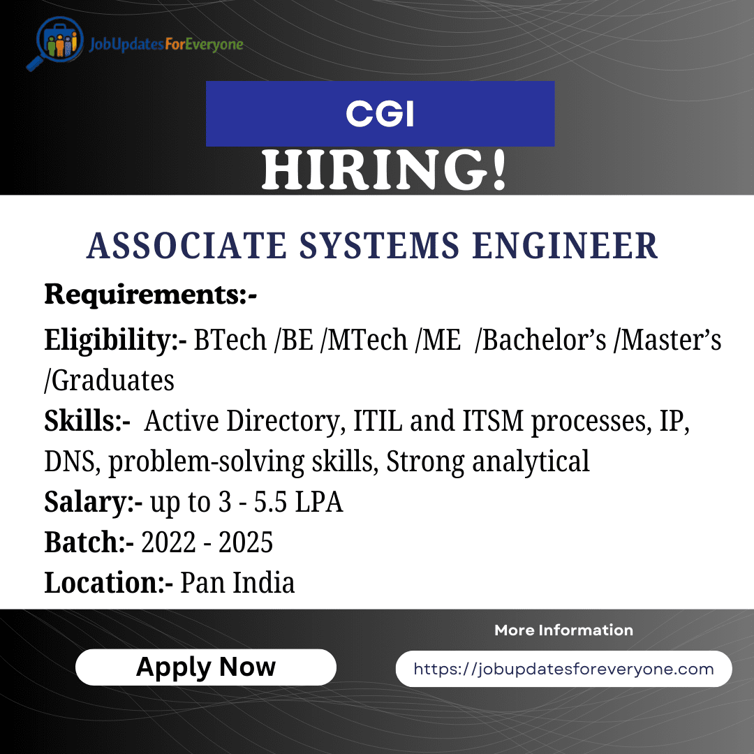 CGI SD Level 1 – ASE Hiring 2026