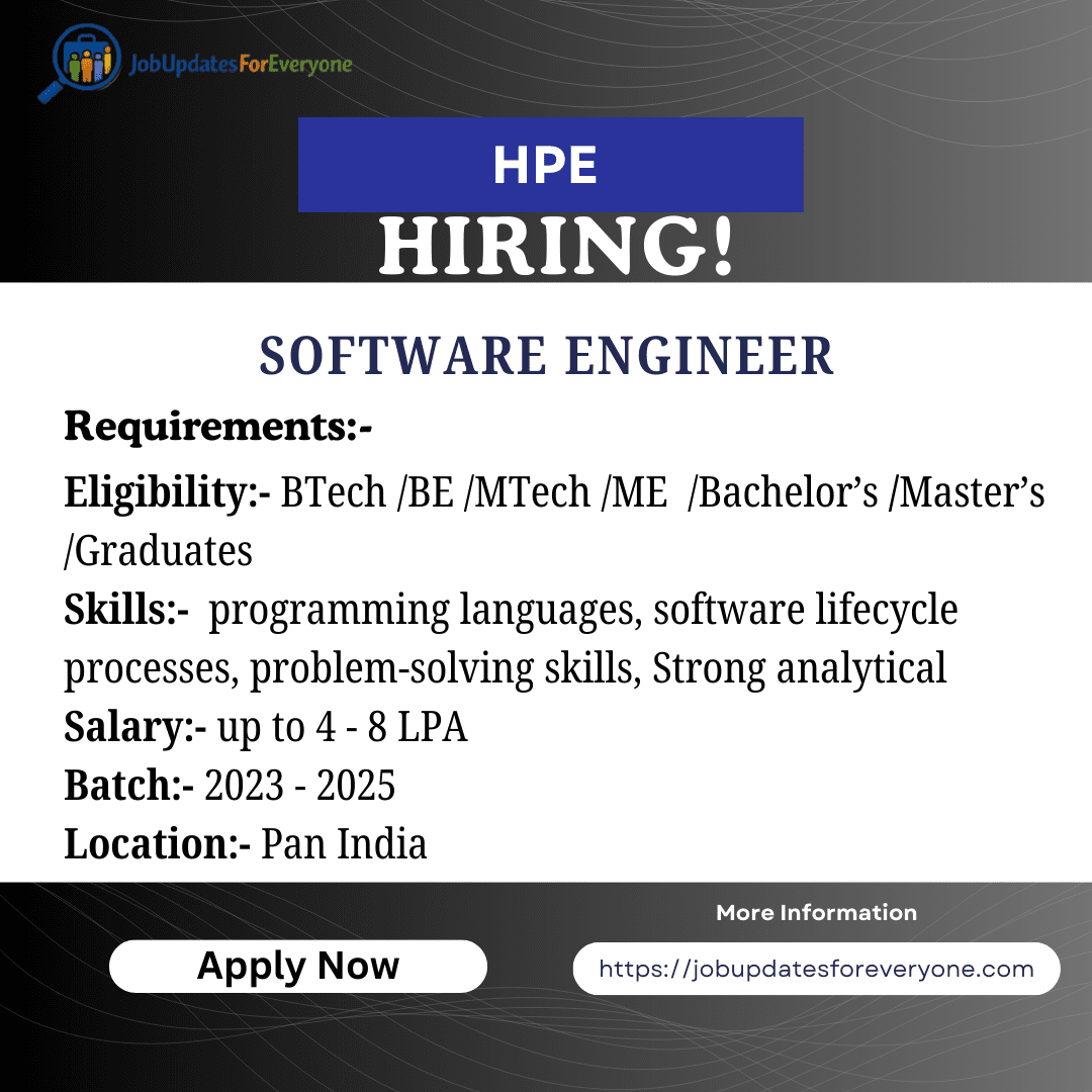 HPE Software Engineer Hiring 2026