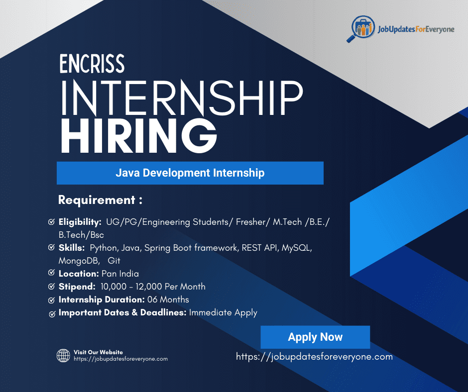 Encriss Java Development Internship 2026