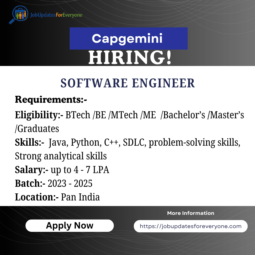 Capgemini Software Engineer 2026
