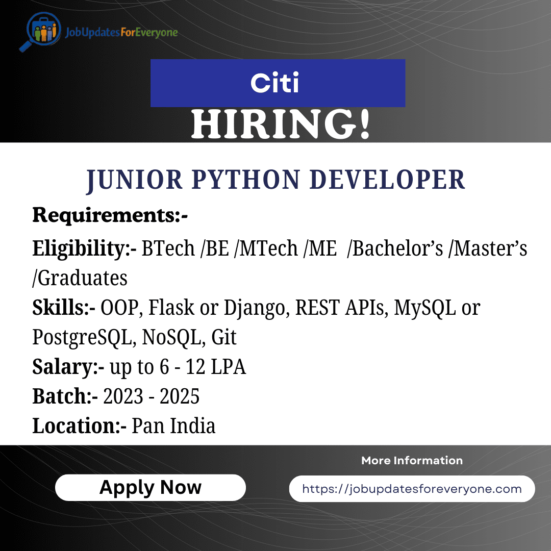 Citi Junior Python Developer 2026
