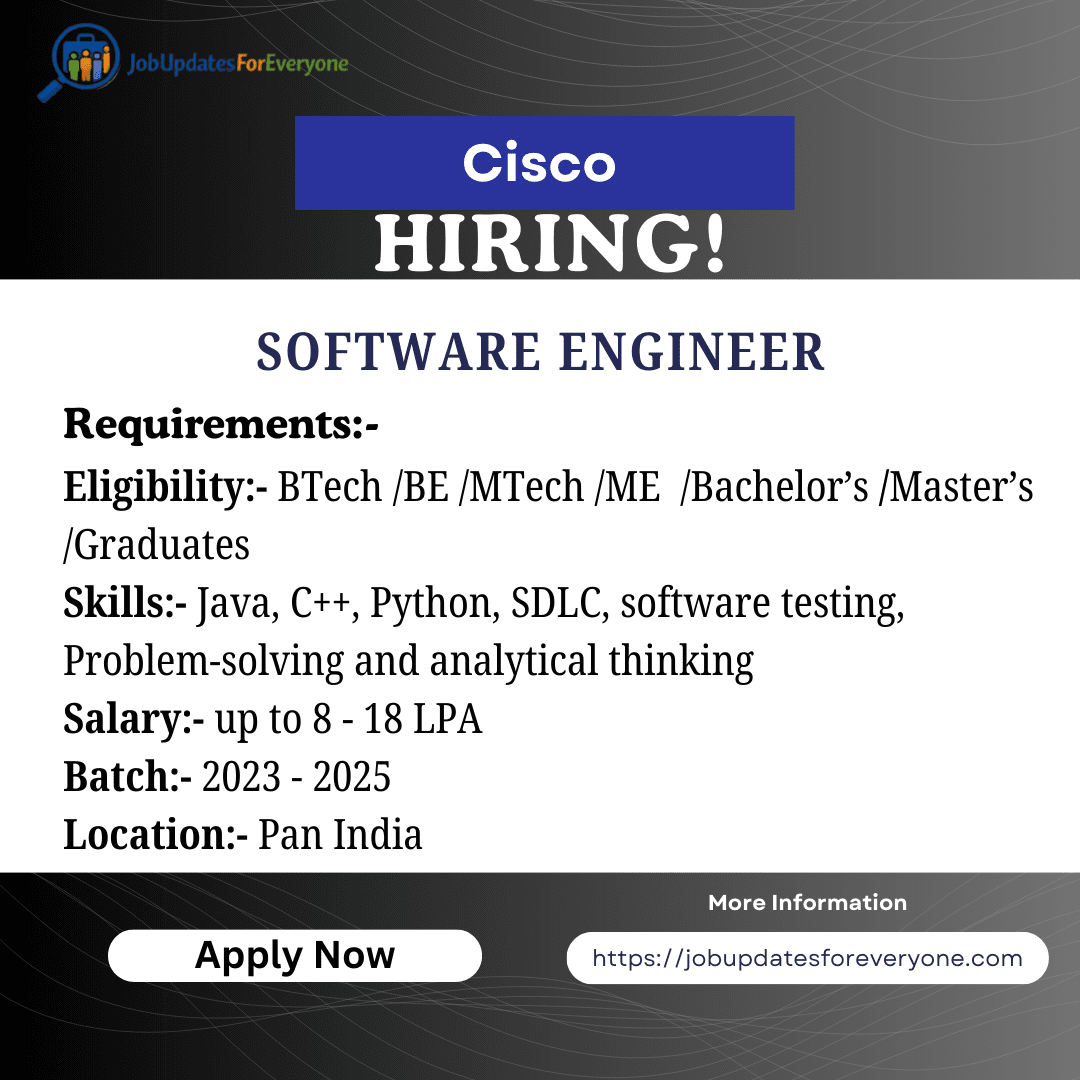 Cisco Software Engineer Hiring 2026