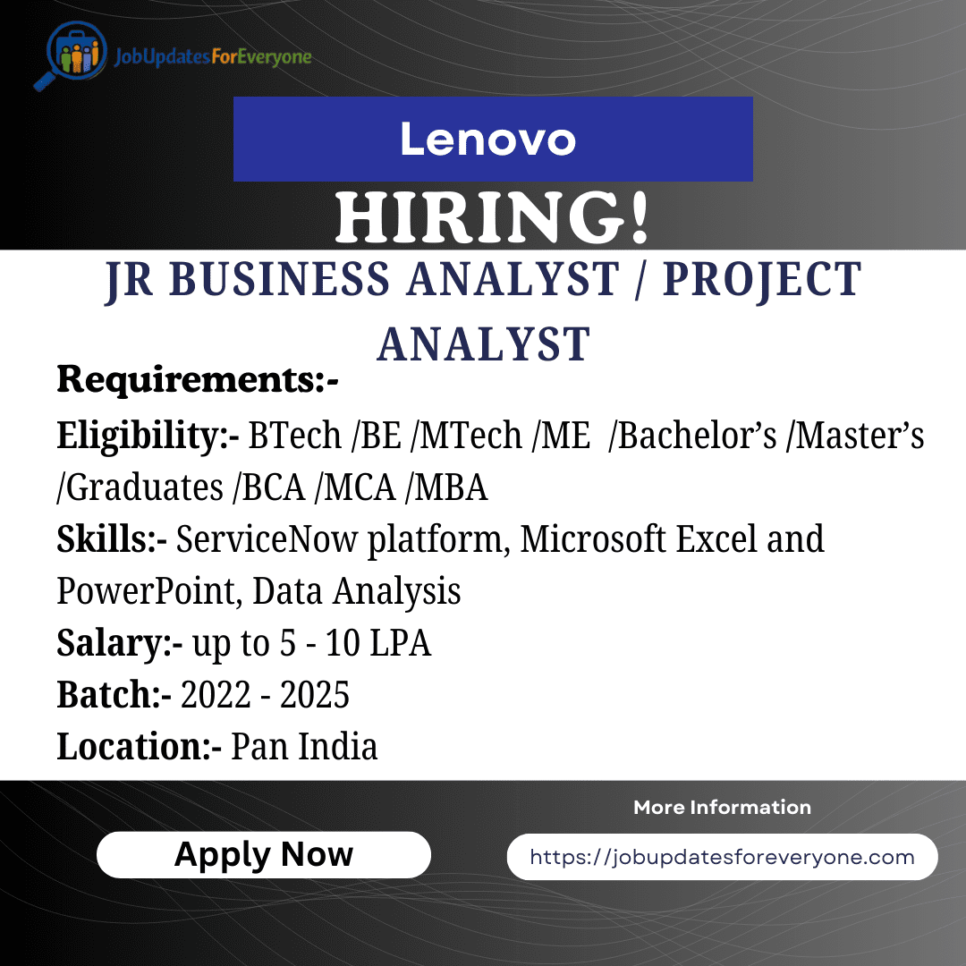 Lenovo Business Analyst Job 2026