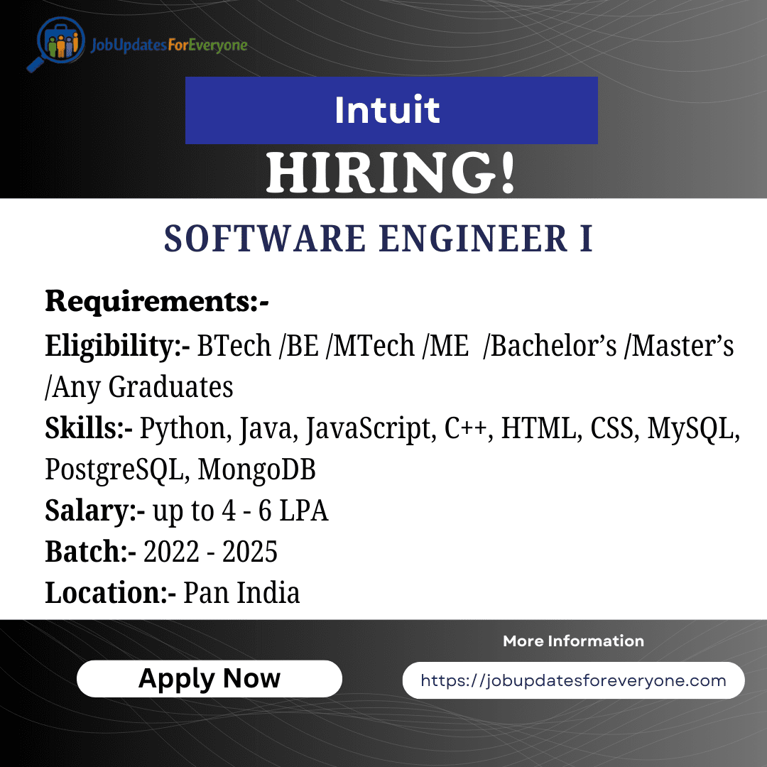 Intuit Software Engineer 1 2026