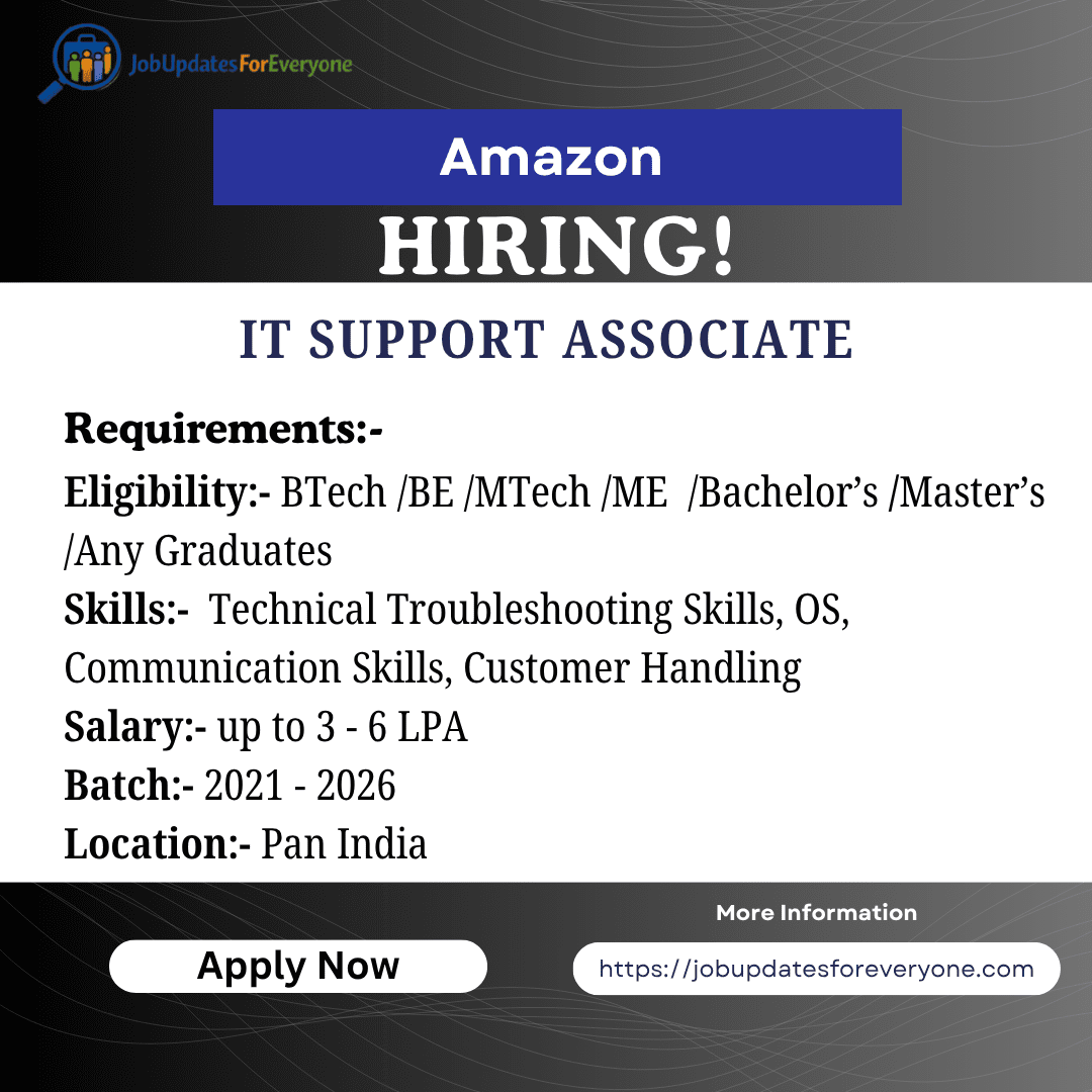Amazon IT Support Associate Jobs 2026