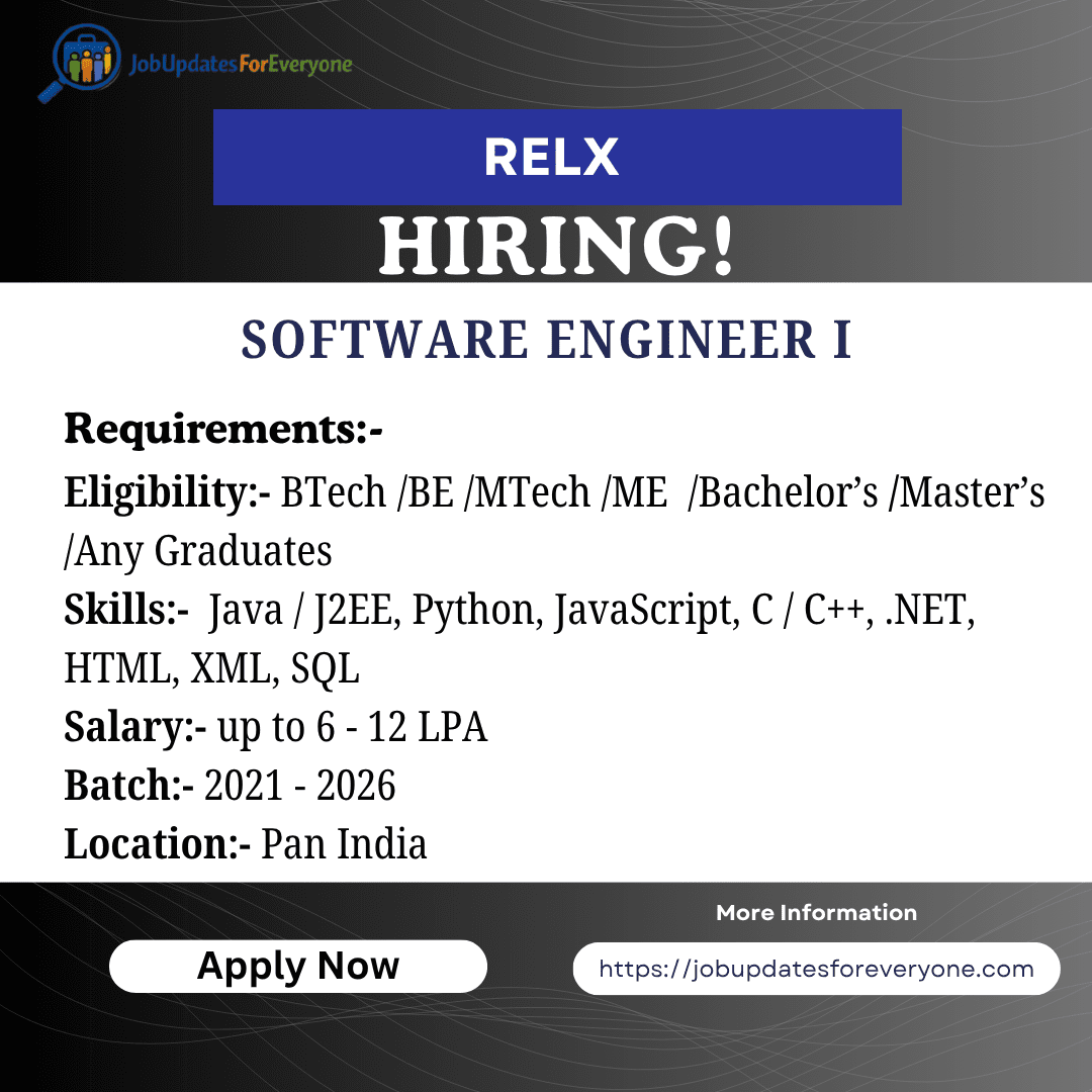 RELX Software Engineer I 2026