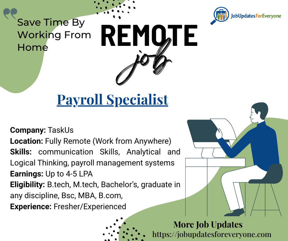 TaskUs Payroll Specialist 2026