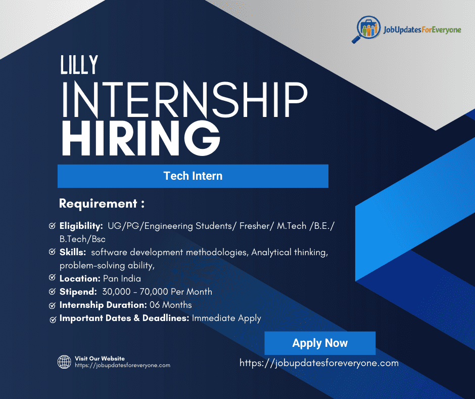 Lilly is hiring Tech Intern 2026