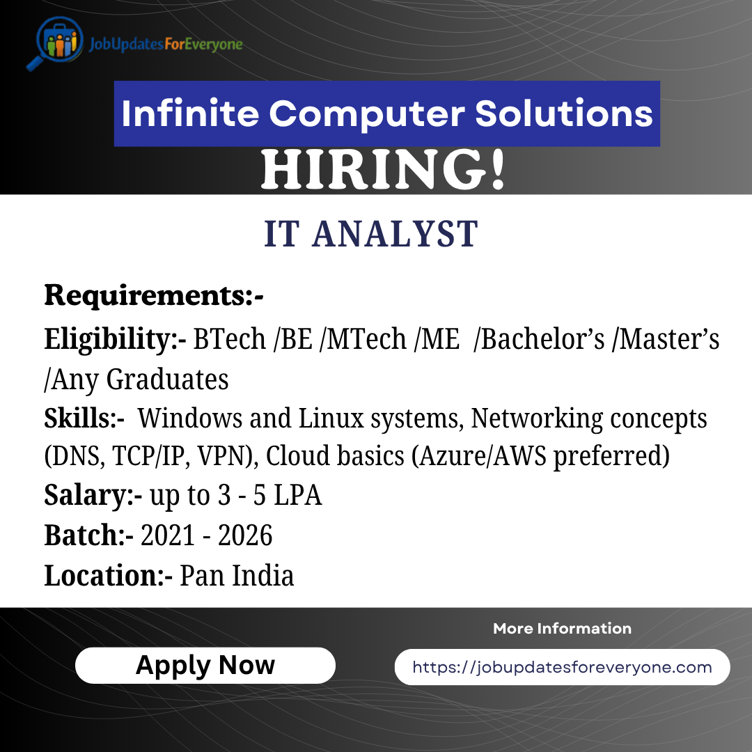 Infinite IT Analyst Jobs 2026