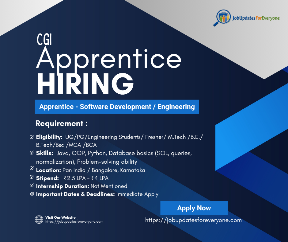 CGI Apprentice Jobs 2026
