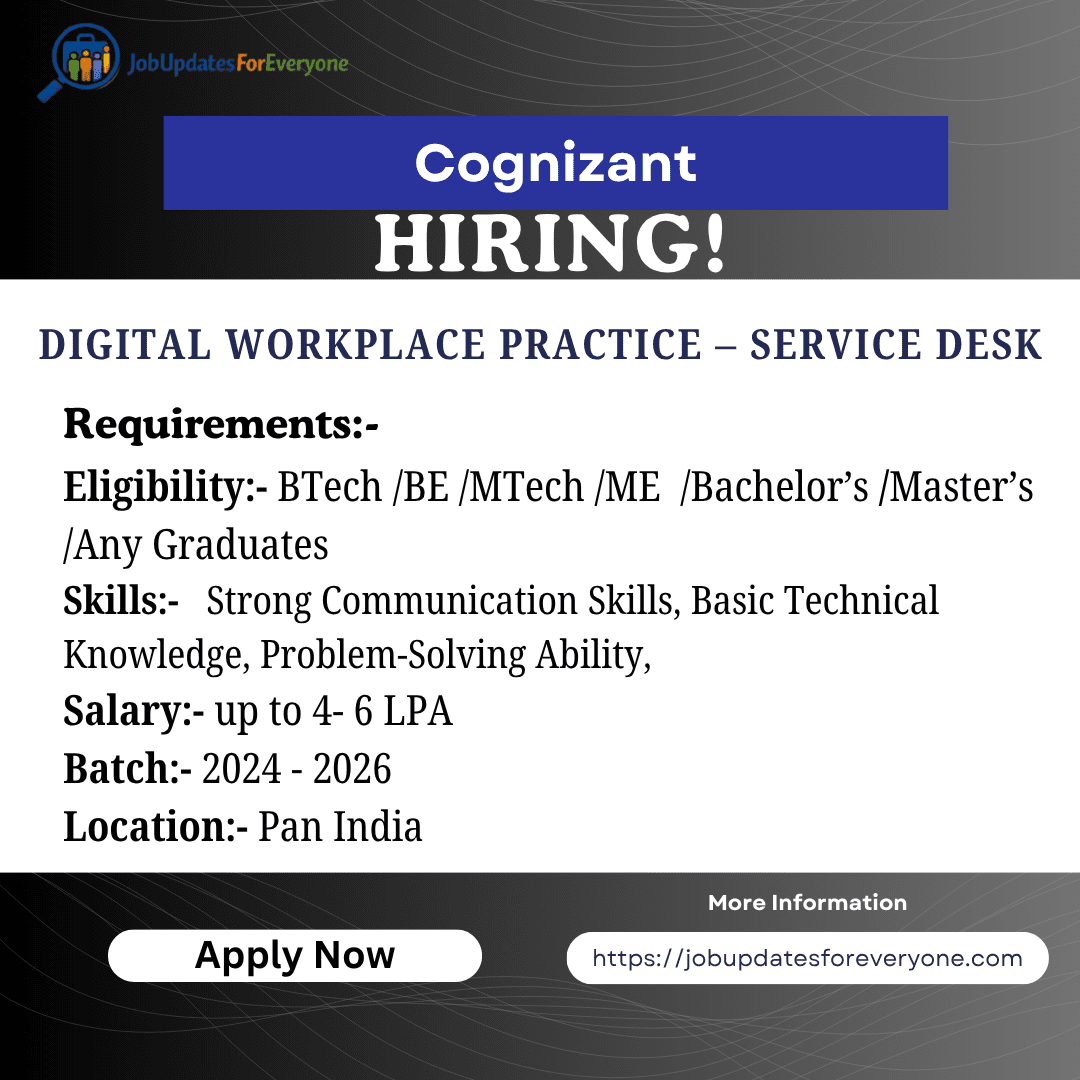 Cognizant Freshers Hiring 2026