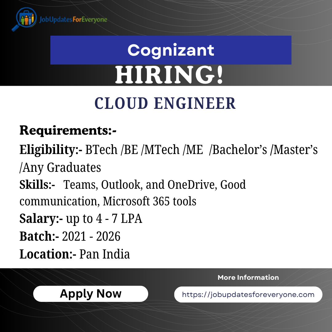 Cognizant Cloud Engineer Jobs 2026