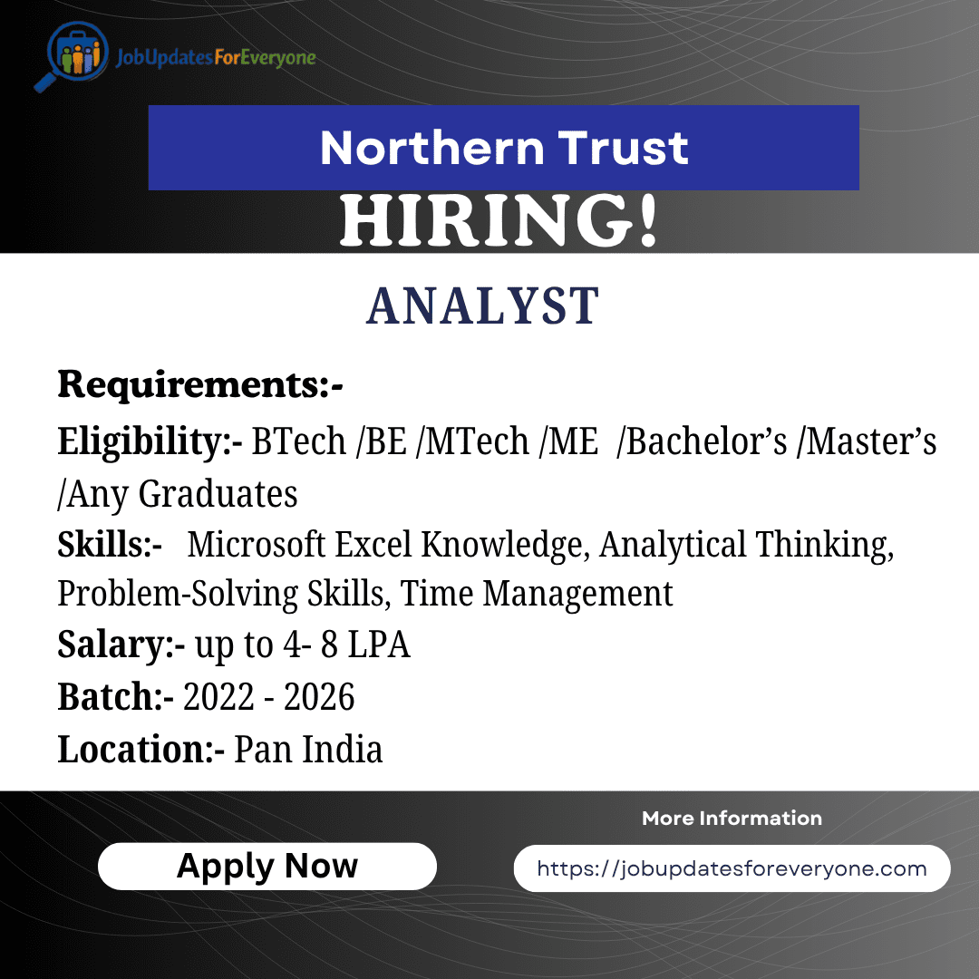 Northern Trust Analyst Recruitment 2026