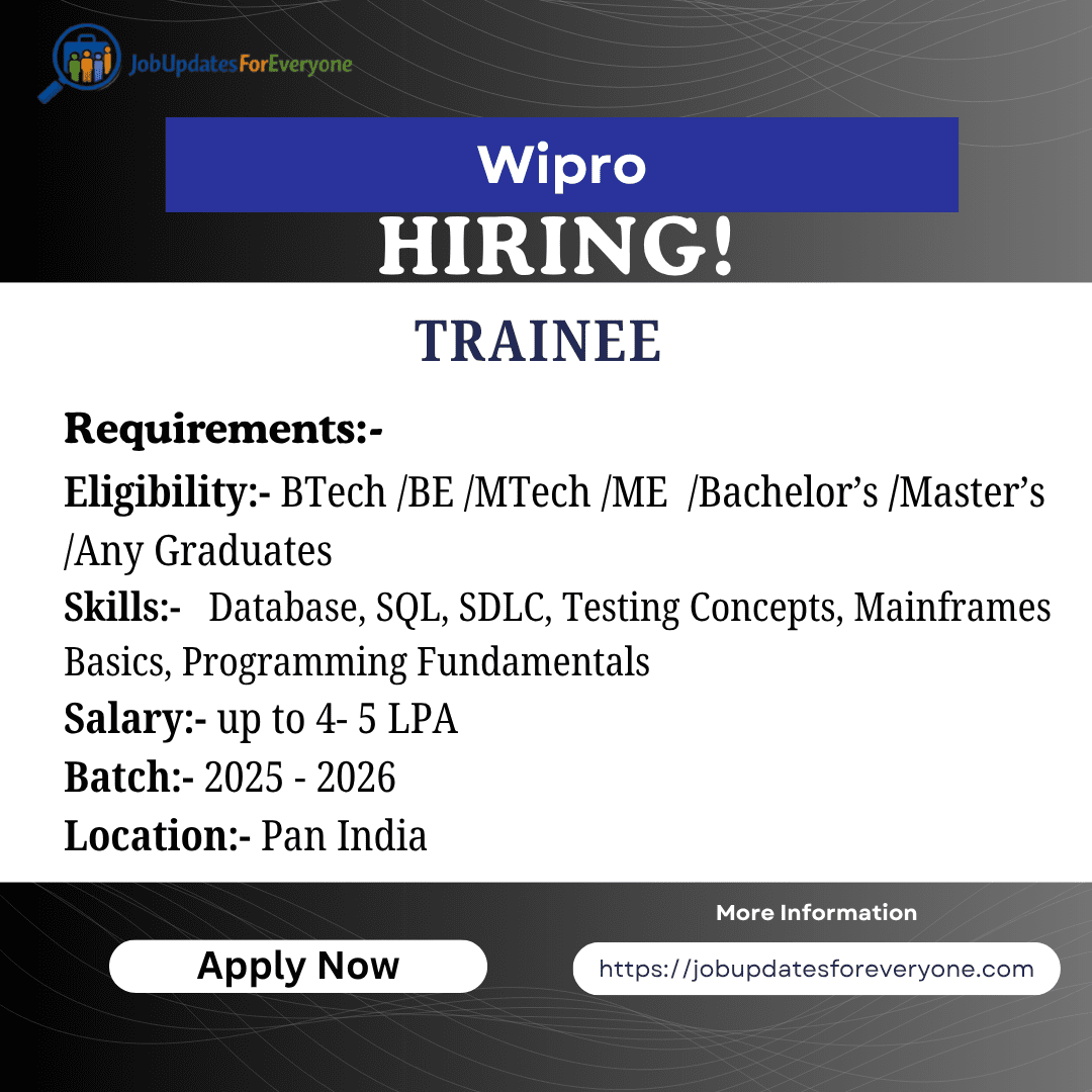 Wipro Trainee Recruitment 2026